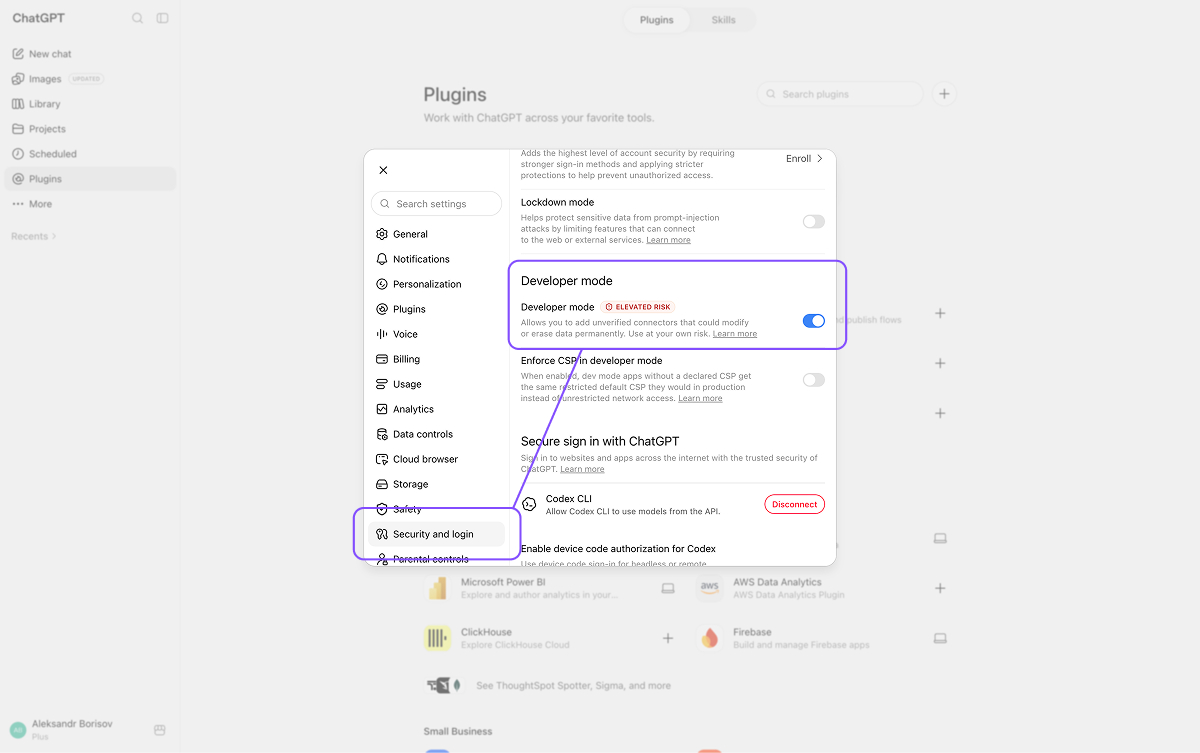Turn on Developer mode