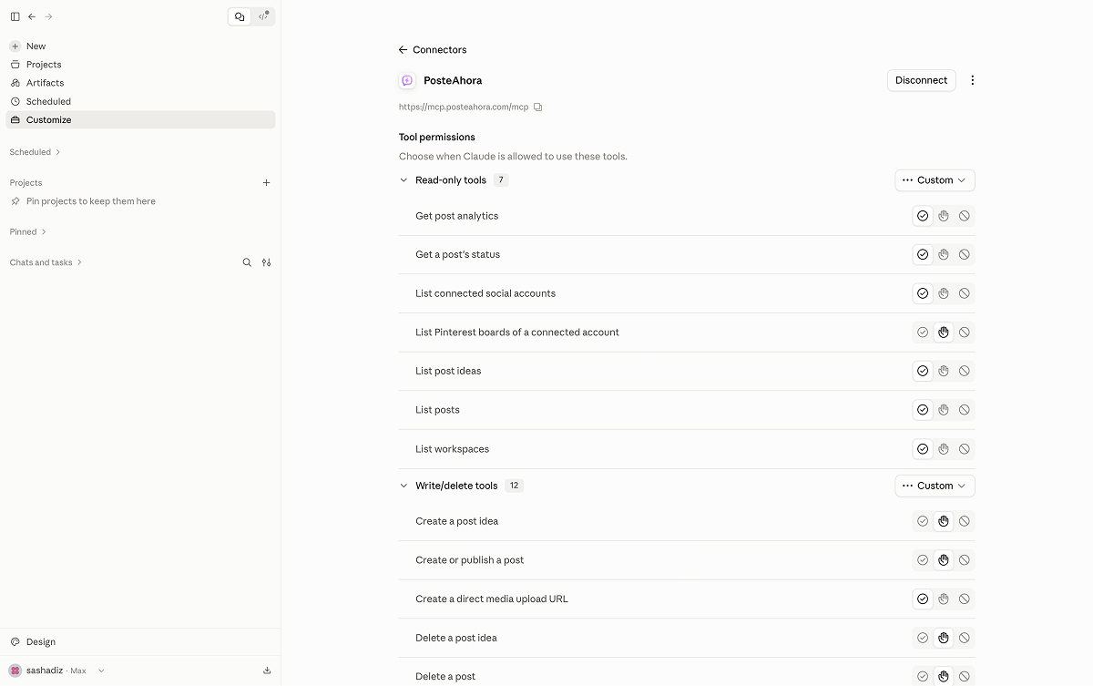 Set tool permissions